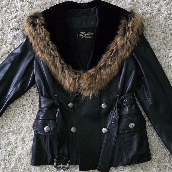 Vintage Jackets & Blazers - Vintage fur and leather jacket
